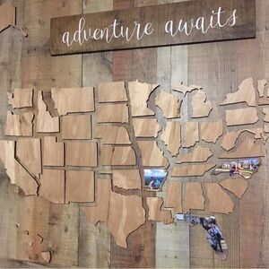 Wooden USA Map Wall Art
